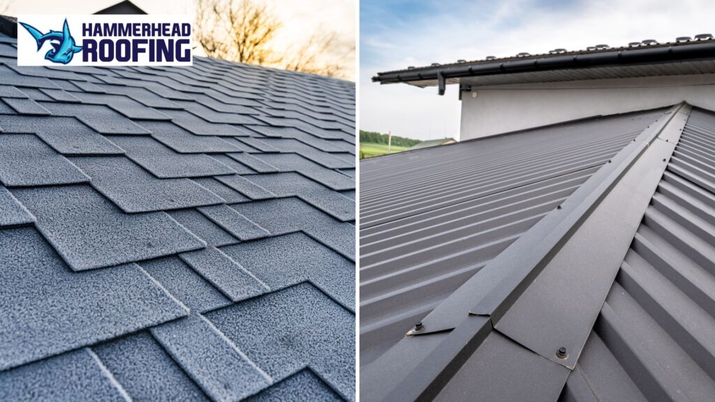 asphalt shingles vs metal roofs